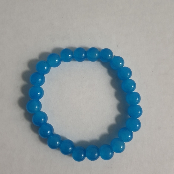 Handmade Jewelry - Cerulean Blue Glass Beaded Bracelet